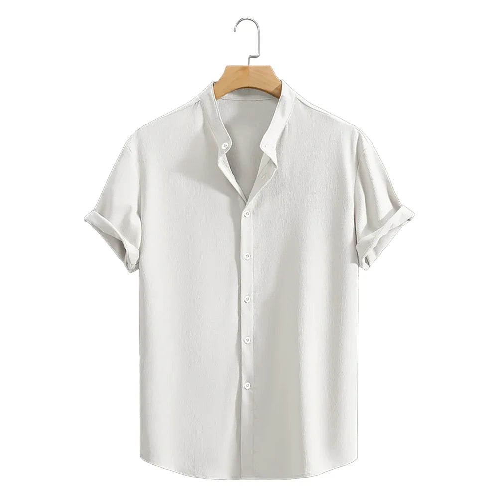 Camisa Masculina Casual de Verão – Leve, Respirável e Estilo Praia