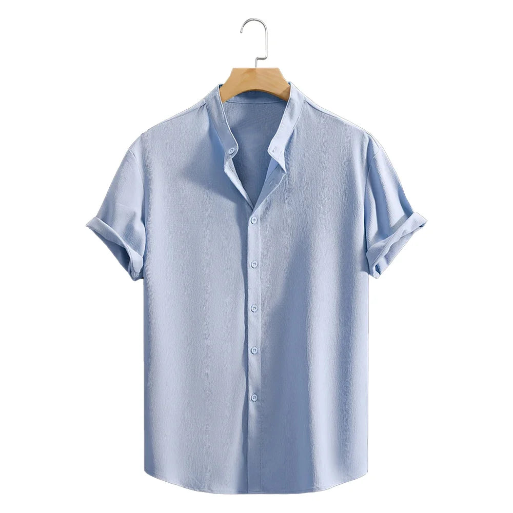 Camisa Masculina Casual de Verão – Leve, Respirável e Estilo Praia