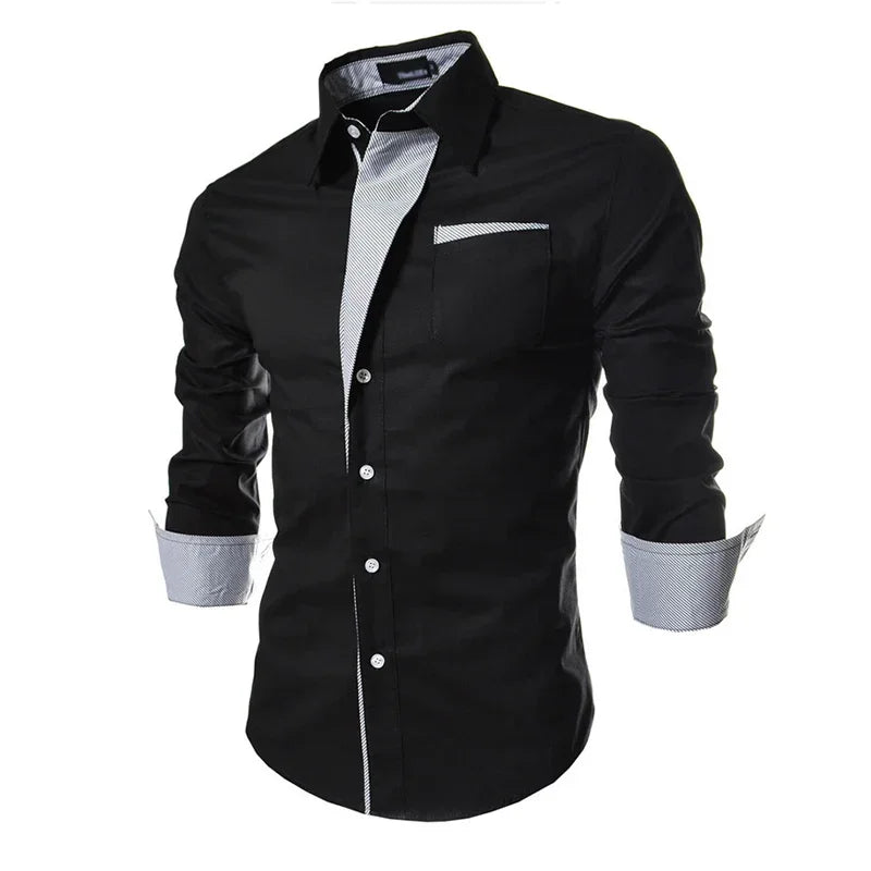Camisa Masculina Slim Fit Listrada Elyon – Social, Manga Longa e Estilo de Negócios