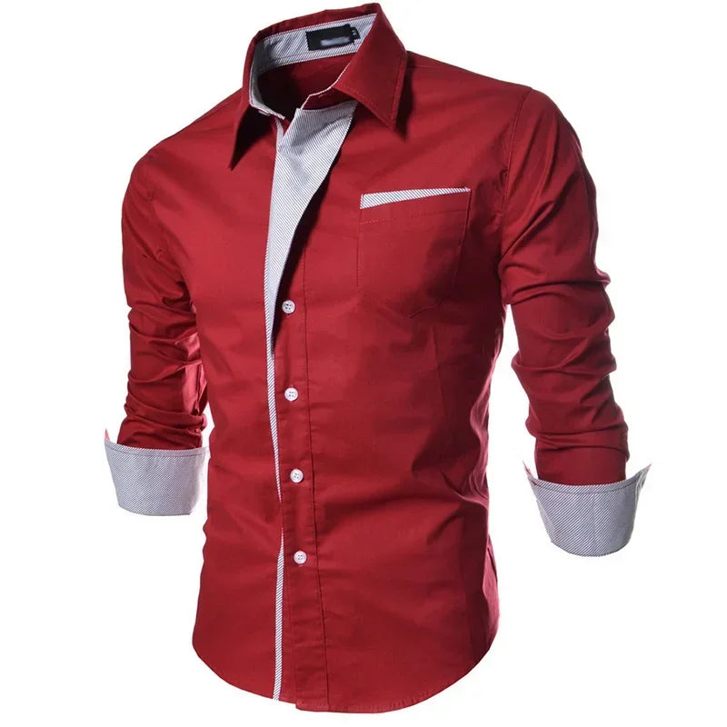 Camisa Masculina Slim Fit Listrada Elyon – Social, Manga Longa e Estilo de Negócios