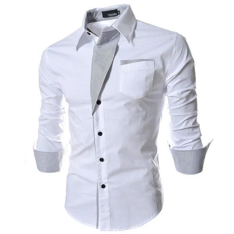 Camisa Masculina Slim Fit Listrada Elyon – Social, Manga Longa e Estilo de Negócios