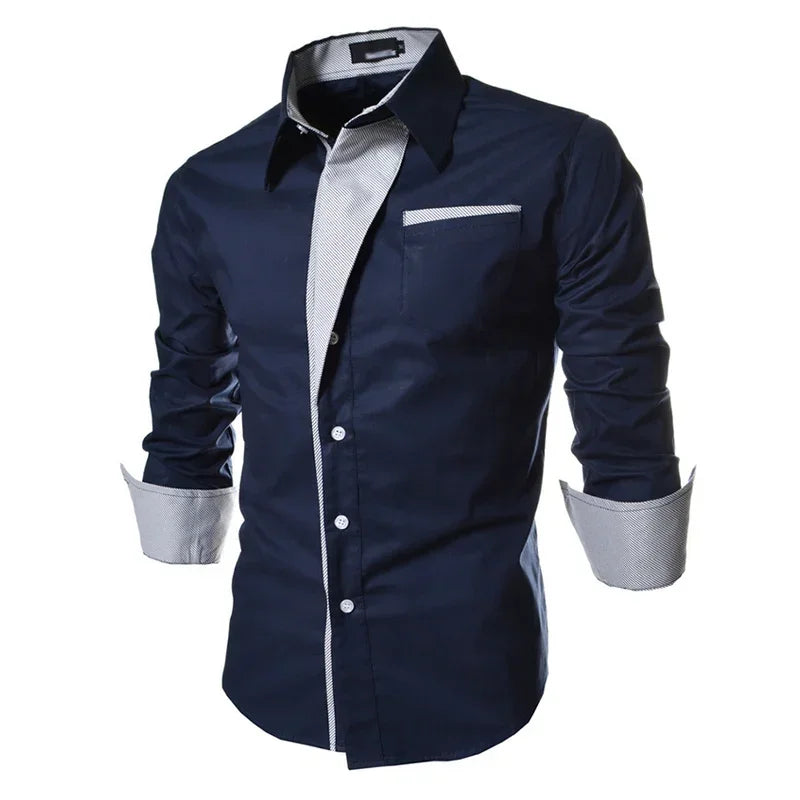 Camisa Masculina Slim Fit Listrada Elyon – Social, Manga Longa e Estilo de Negócios