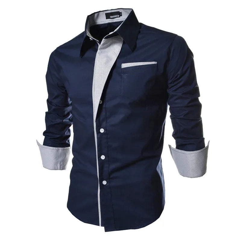 Camisa Masculina Slim Fit Listrada Elyon – Social, Manga Longa e Estilo de Negócios