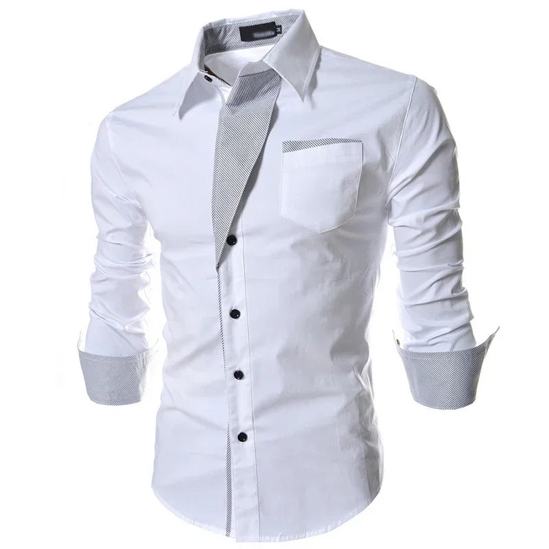 Camisa Masculina Slim Fit Listrada Elyon – Social, Manga Longa e Estilo de Negócios