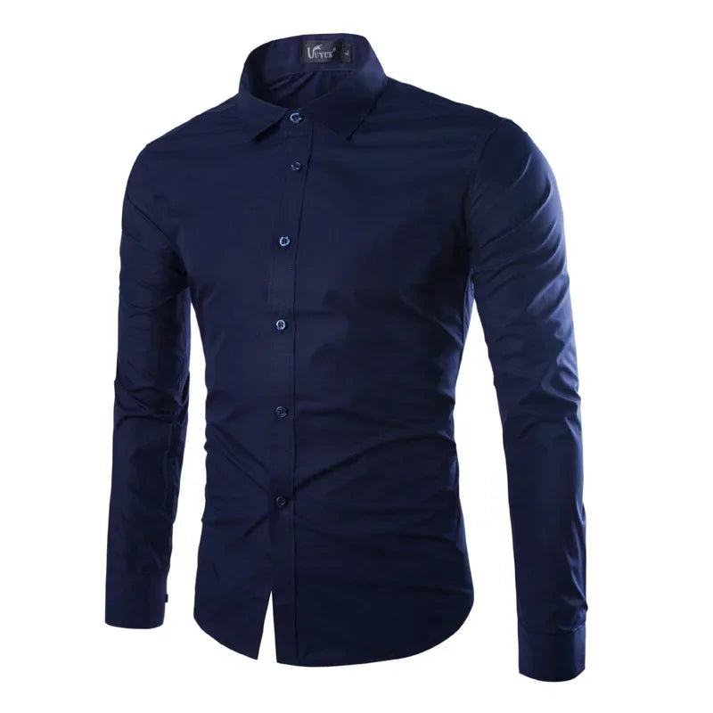Camisa Masculina Slim Fit Listrada Elyon – Social, Manga Longa e Estilo de Negócios