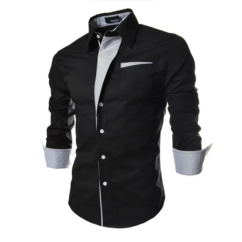 Camisa Masculina Slim Fit Listrada Elyon – Social, Manga Longa e Estilo de Negócios